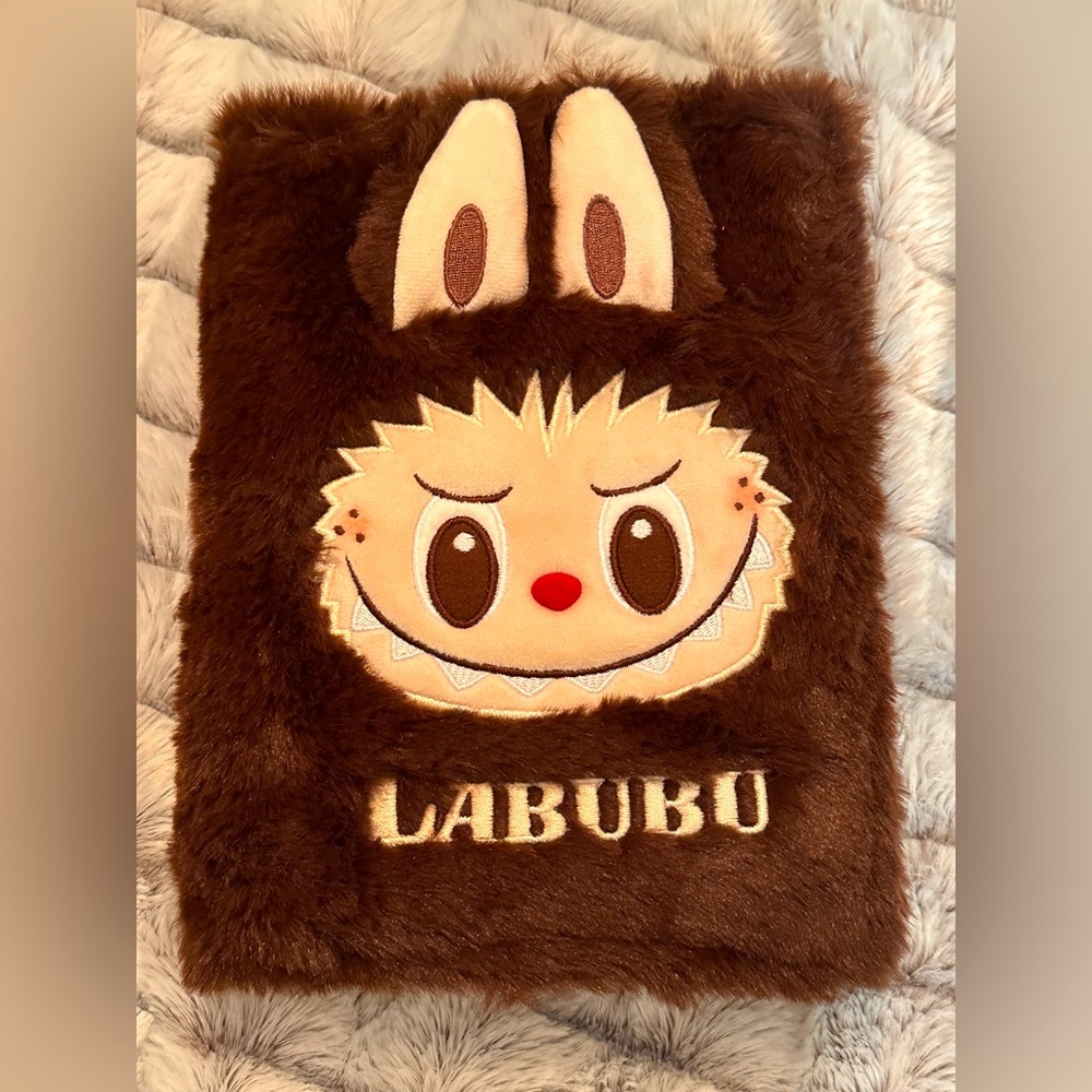 Labubu Brown Furry Notebook Cover
